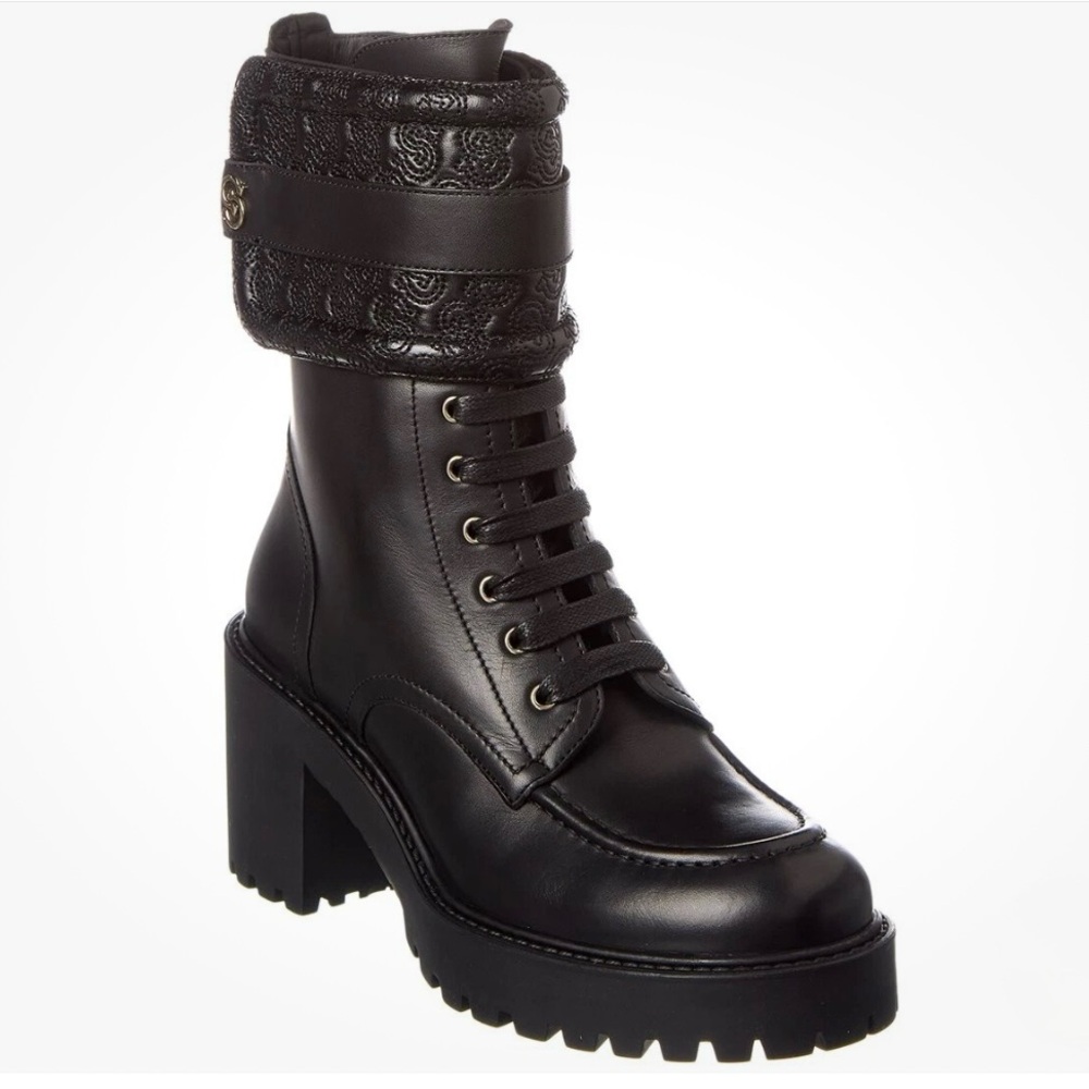 NWOT - Ferragamo Shiraz Leather Combat Boots